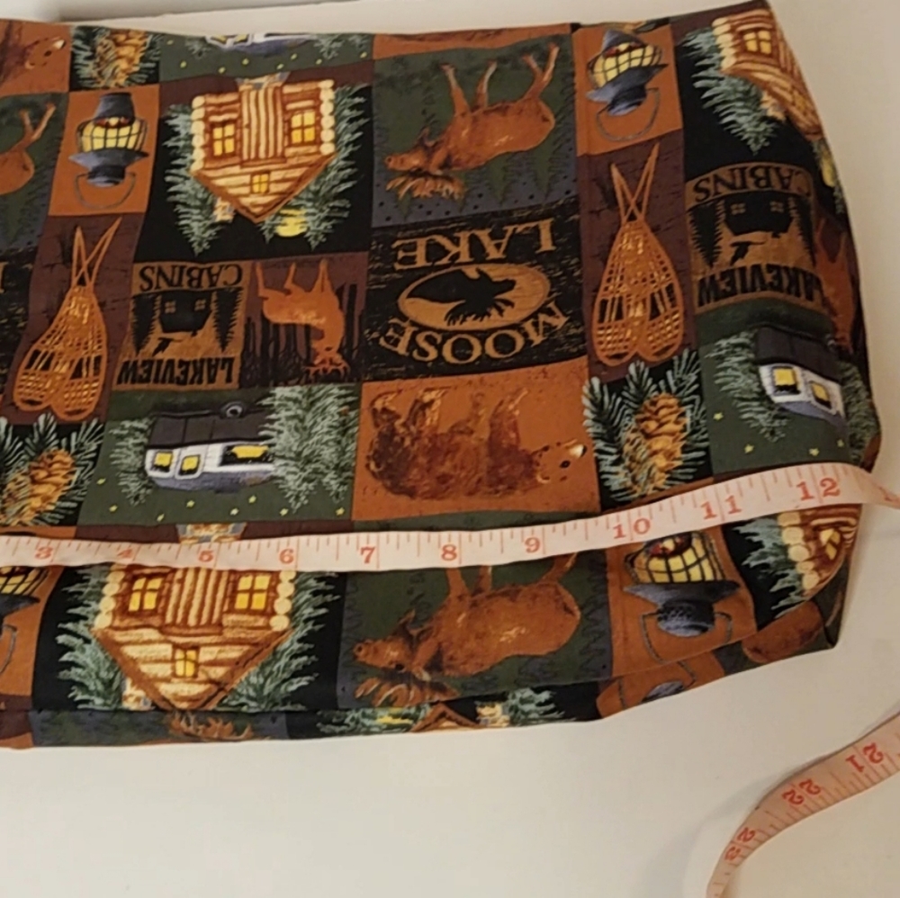 Handmade Lakeview Cabin Cotton Fabric Tote Bag / Cabin in The Woods - Picture 7 of 10